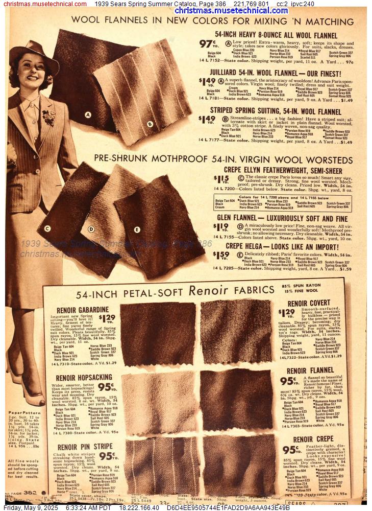 1939 Sears Spring Summer Catalog, Page 386
