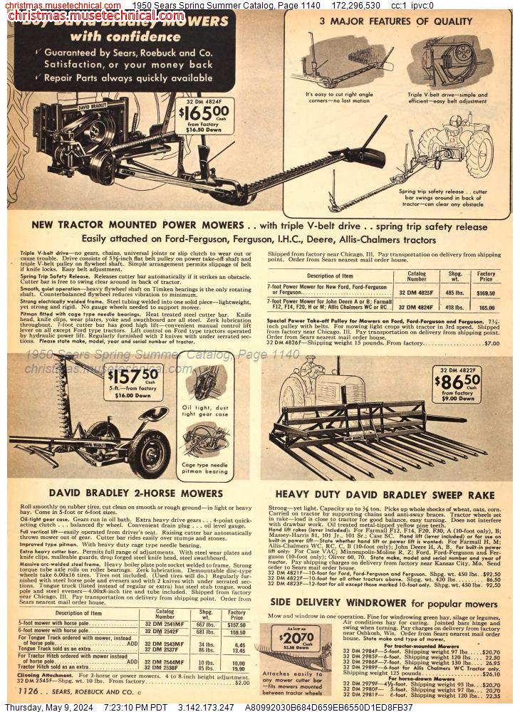 1950 Sears Spring Summer Catalog, Page 1140