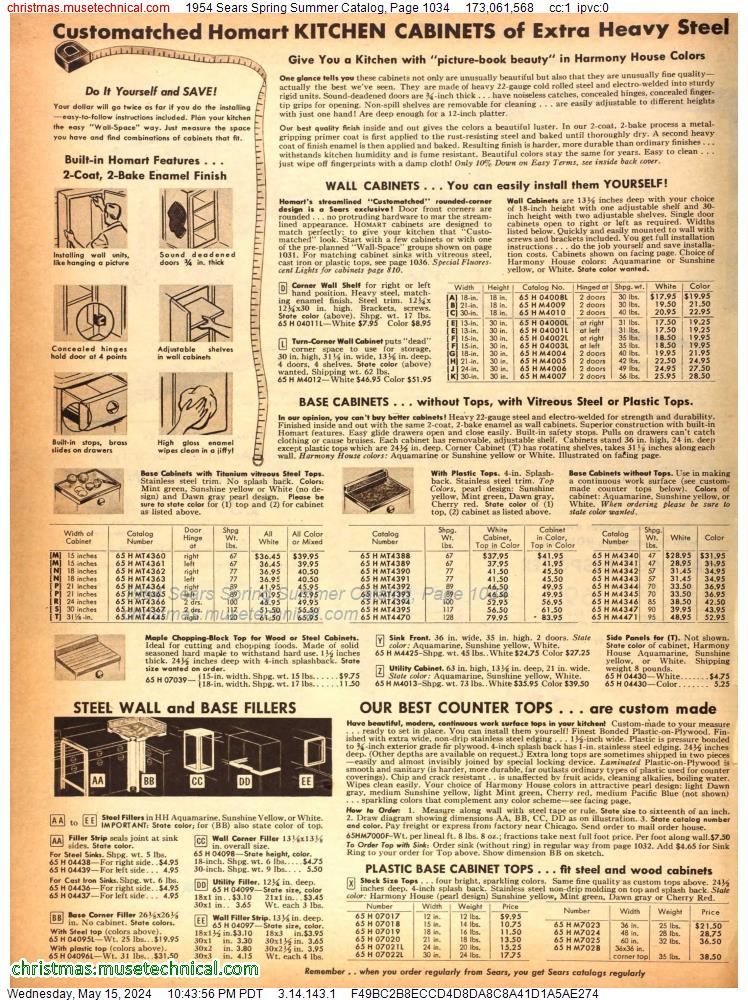 1954 Sears Spring Summer Catalog, Page 1034