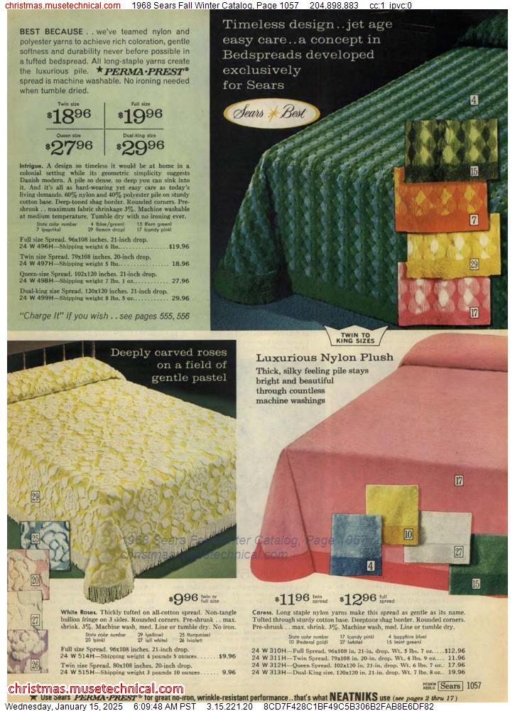 1968 Sears Fall Winter Catalog, Page 1057