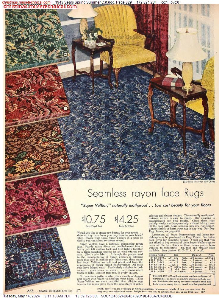 1943 Sears Spring Summer Catalog, Page 829