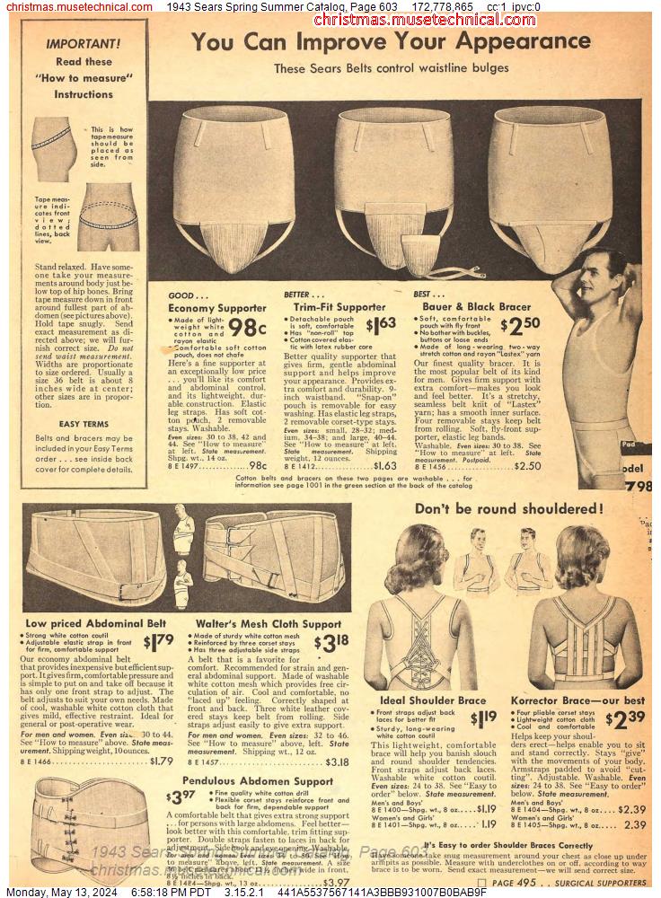 1943 Sears Spring Summer Catalog, Page 603