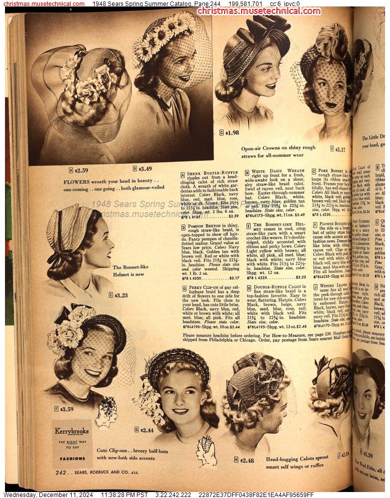 1948 Sears Spring Summer Catalog, Page 244