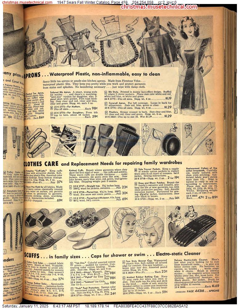 1947 Sears Fall Winter Catalog, Page 459