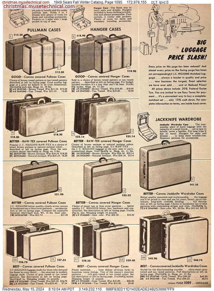 1949 Sears Fall Winter Catalog, Page 1095
