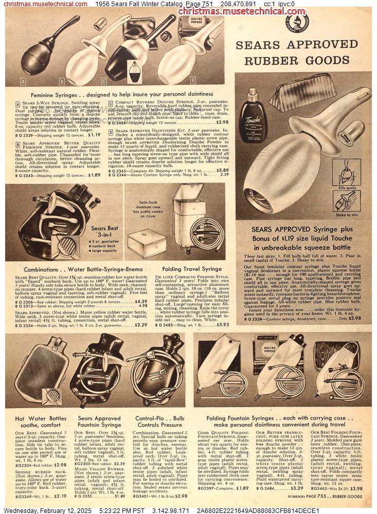 1956 Sears Fall Winter Catalog, Page 751