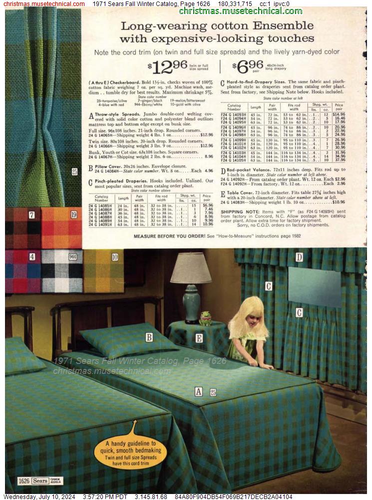 1971 Sears Fall Winter Catalog, Page 1626