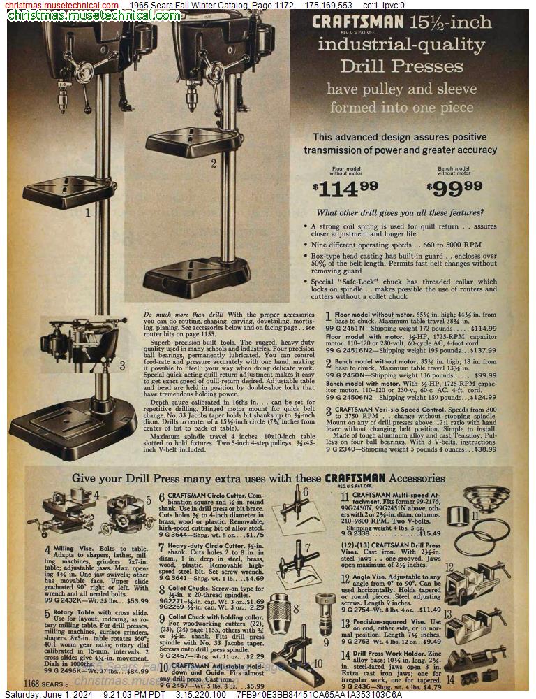 1965 Sears Fall Winter Catalog, Page 1172