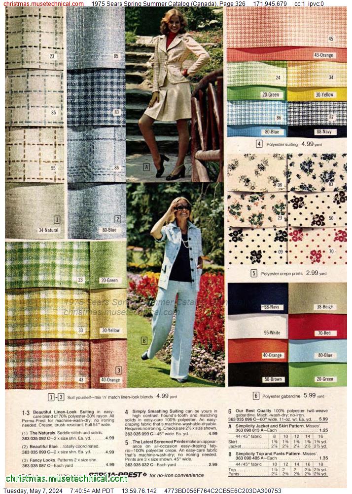 1975 Sears Spring Summer Catalog (Canada), Page 326