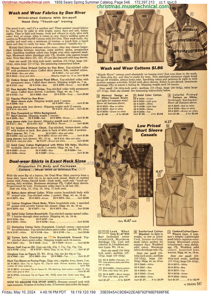 1958 Sears Spring Summer Catalog, Page 546