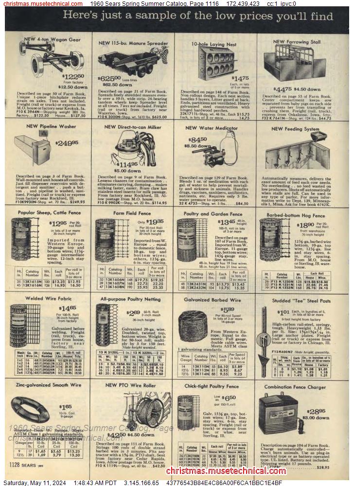1960 Sears Spring Summer Catalog, Page 1116