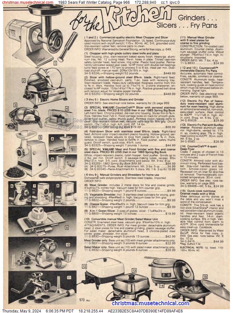 1983 Sears Fall Winter Catalog, Page 966