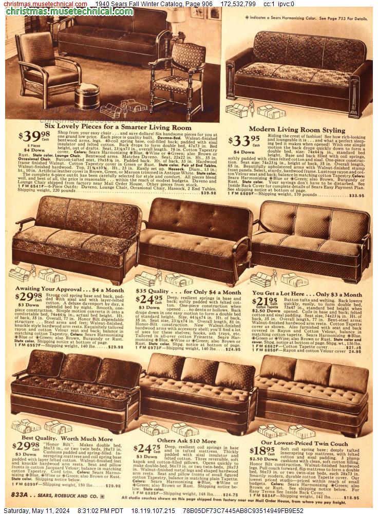 1940 Sears Fall Winter Catalog, Page 906