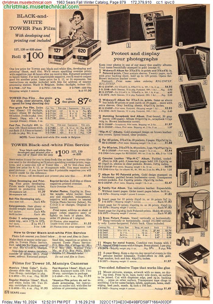 1963 Sears Fall Winter Catalog, Page 879
