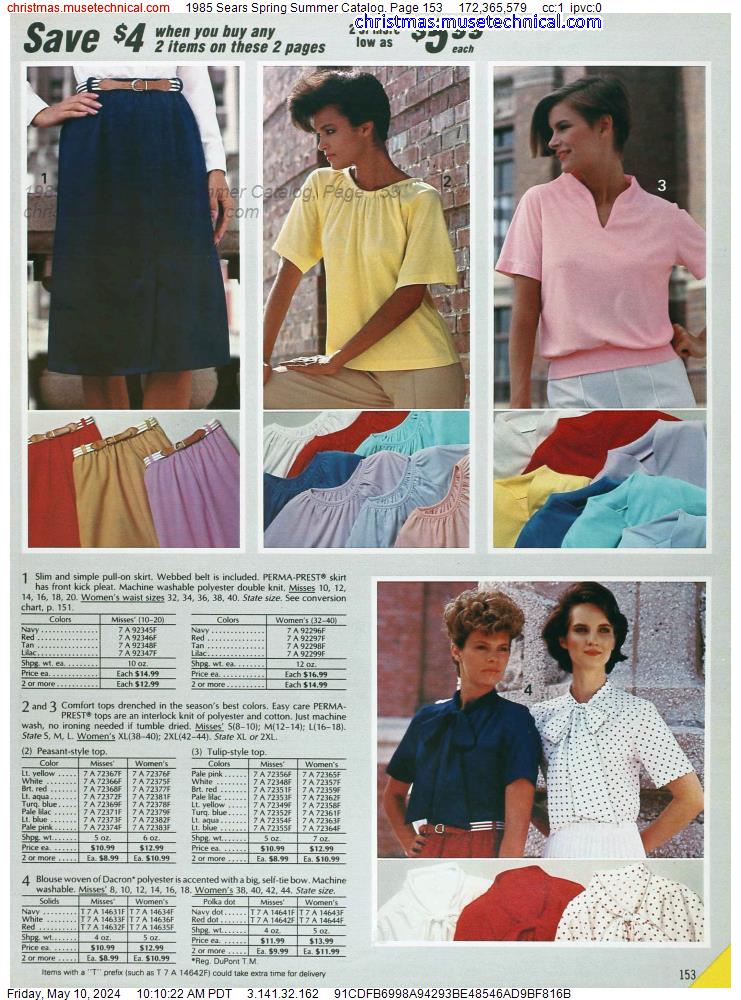 1985 Sears Spring Summer Catalog, Page 153