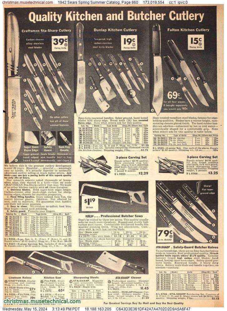 1942 Sears Spring Summer Catalog, Page 860