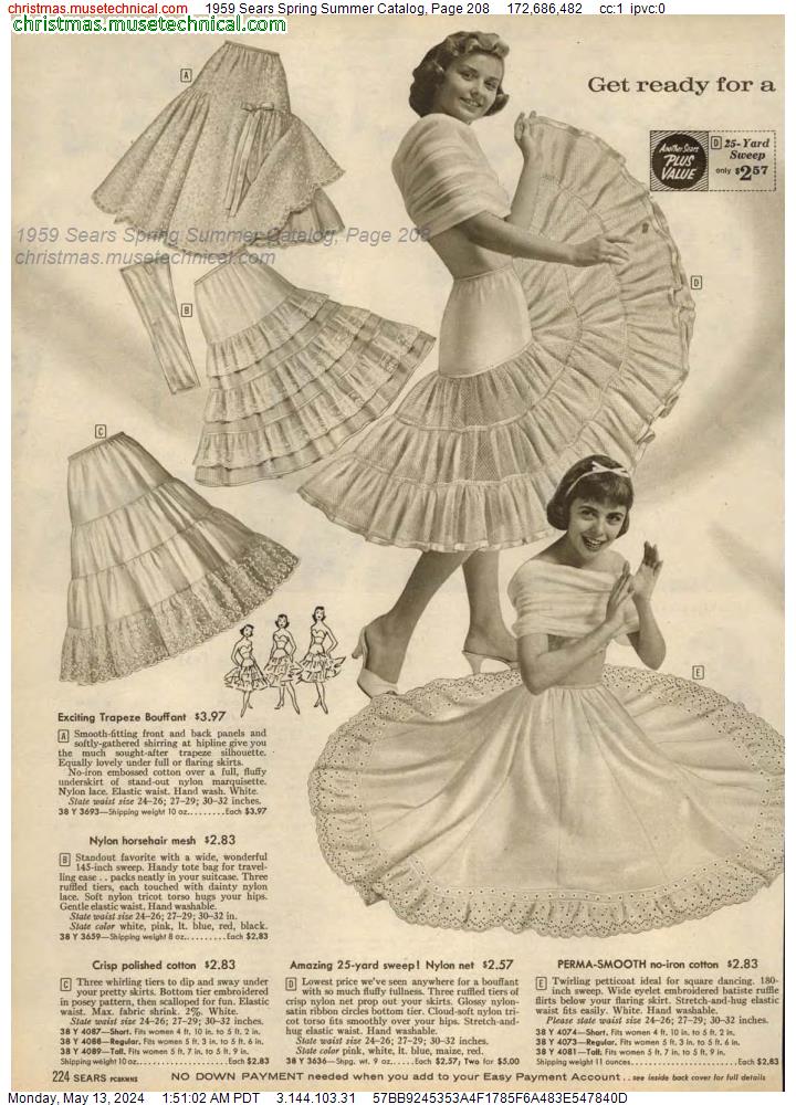 1959 Sears Spring Summer Catalog, Page 208