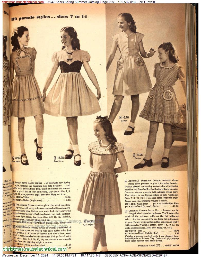 1947 Sears Spring Summer Catalog, Page 225