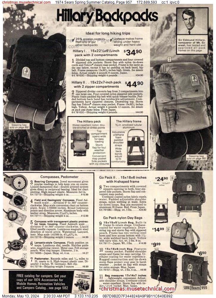 1974 Sears Spring Summer Catalog, Page 957