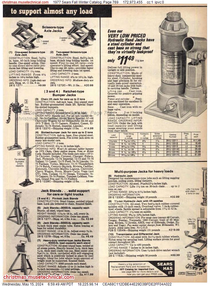 1977 Sears Fall Winter Catalog, Page 769