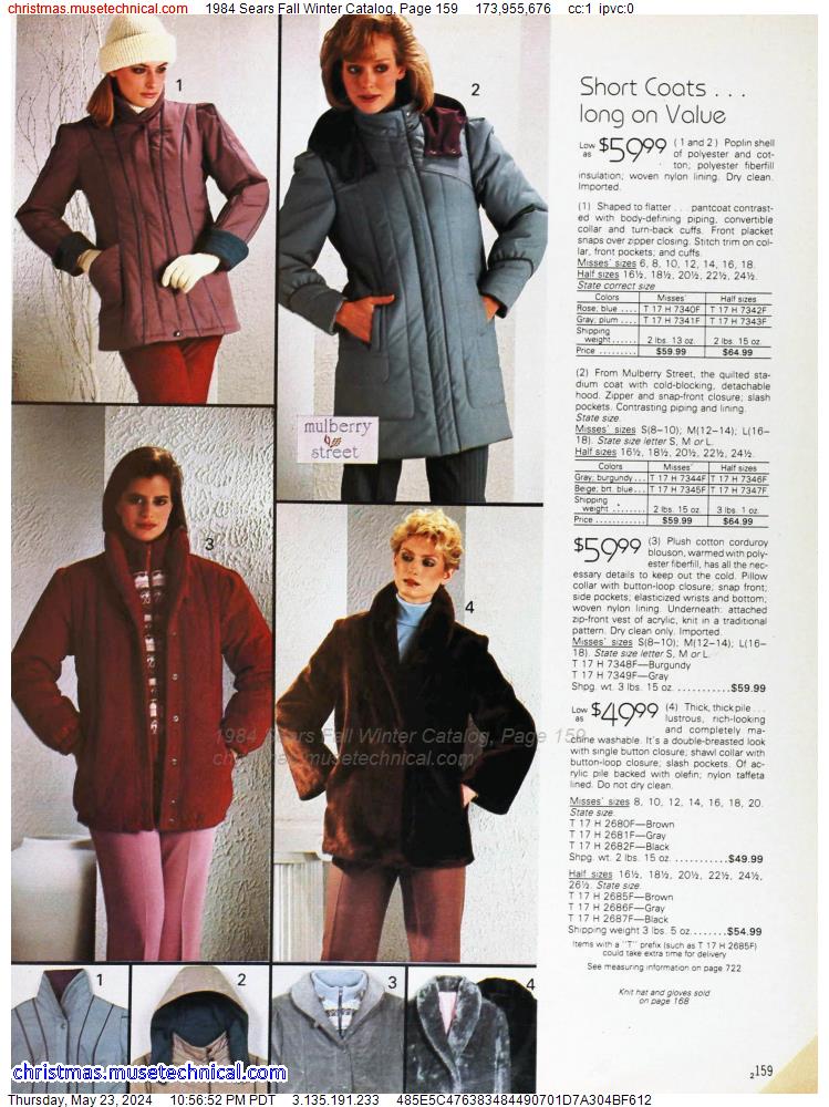 1984 Sears Fall Winter Catalog, Page 159
