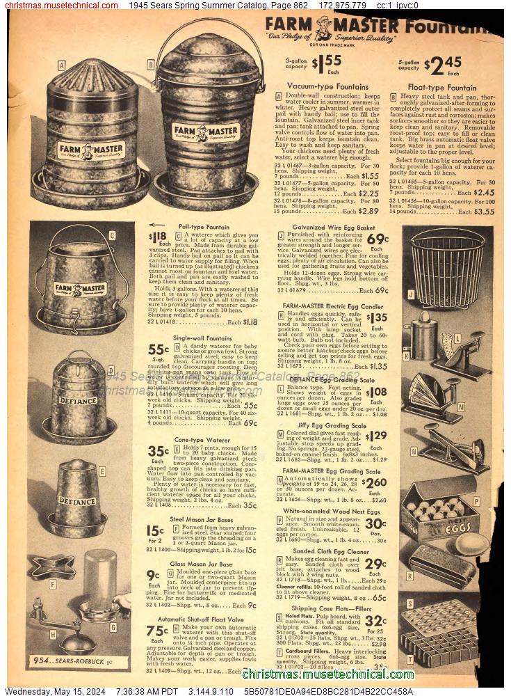 1945 Sears Spring Summer Catalog, Page 862