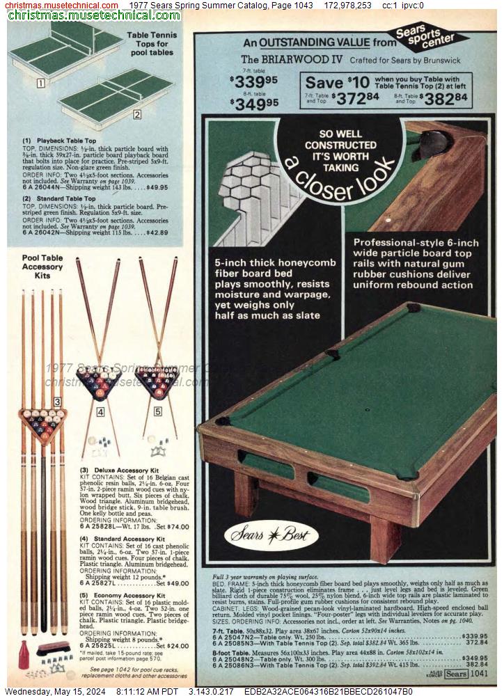 1977 Sears Spring Summer Catalog, Page 1043