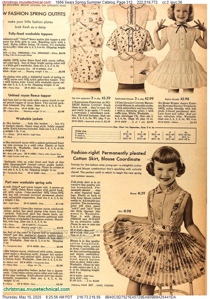 1956 Sears Spring Summer Catalog, Page 312