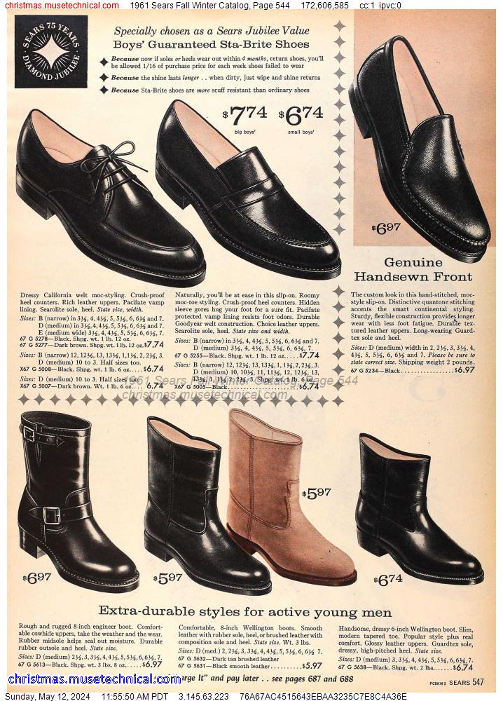 1961 Sears Fall Winter Catalog, Page 544