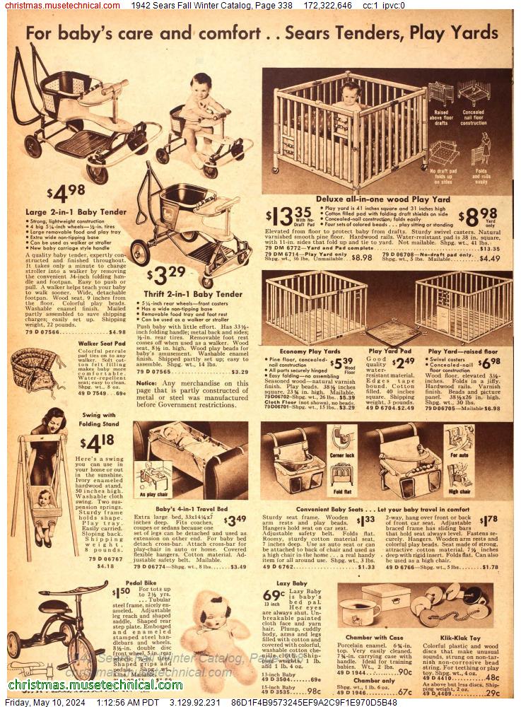 1942 Sears Fall Winter Catalog, Page 338