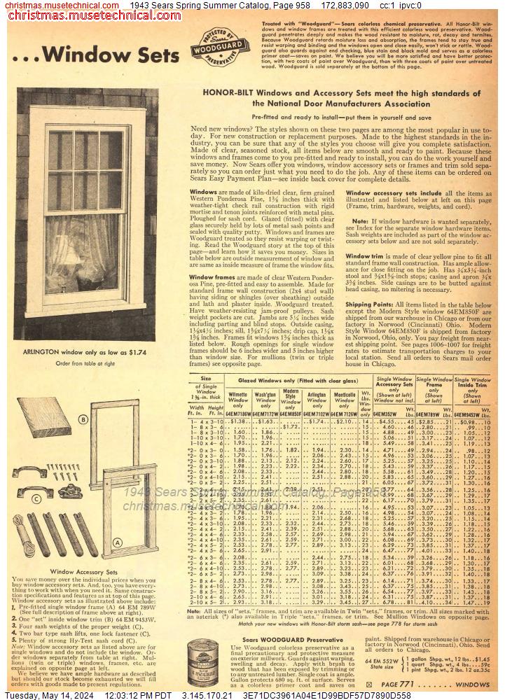 1943 Sears Spring Summer Catalog, Page 958