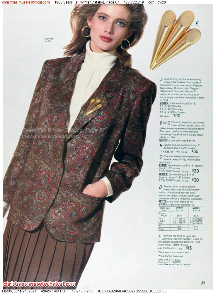 1988 Sears Fall Winter Catalog, Page 67
