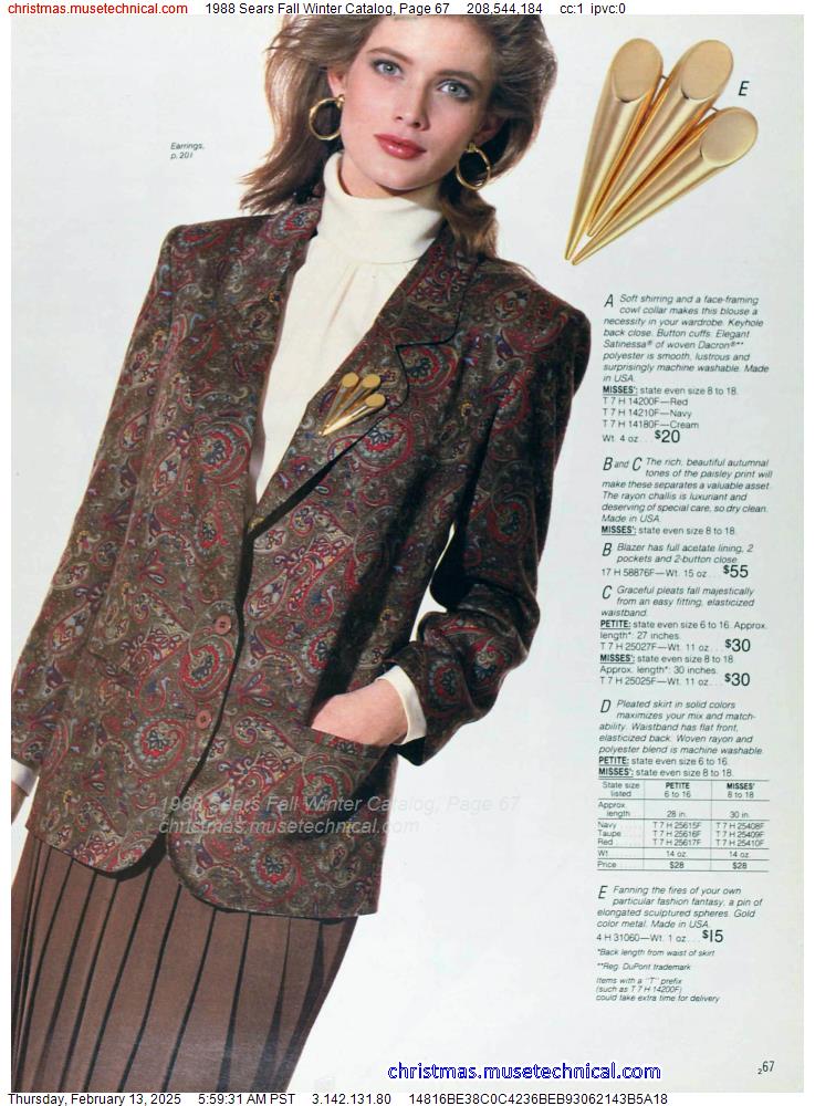 1988 Sears Fall Winter Catalog, Page 67