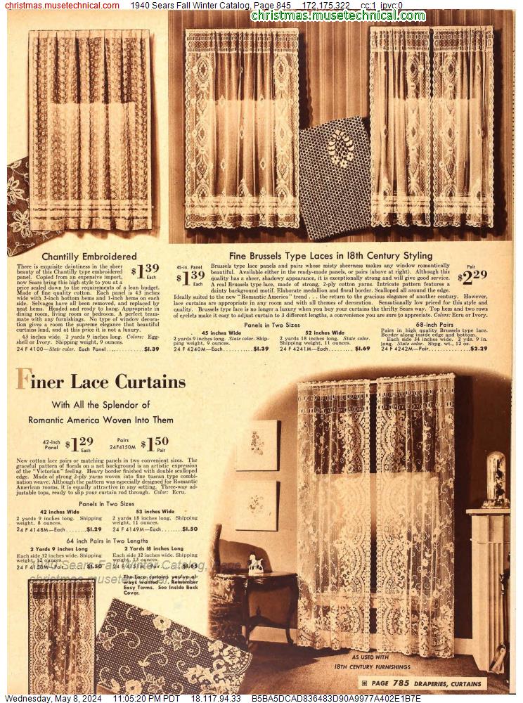 1940 Sears Fall Winter Catalog, Page 845