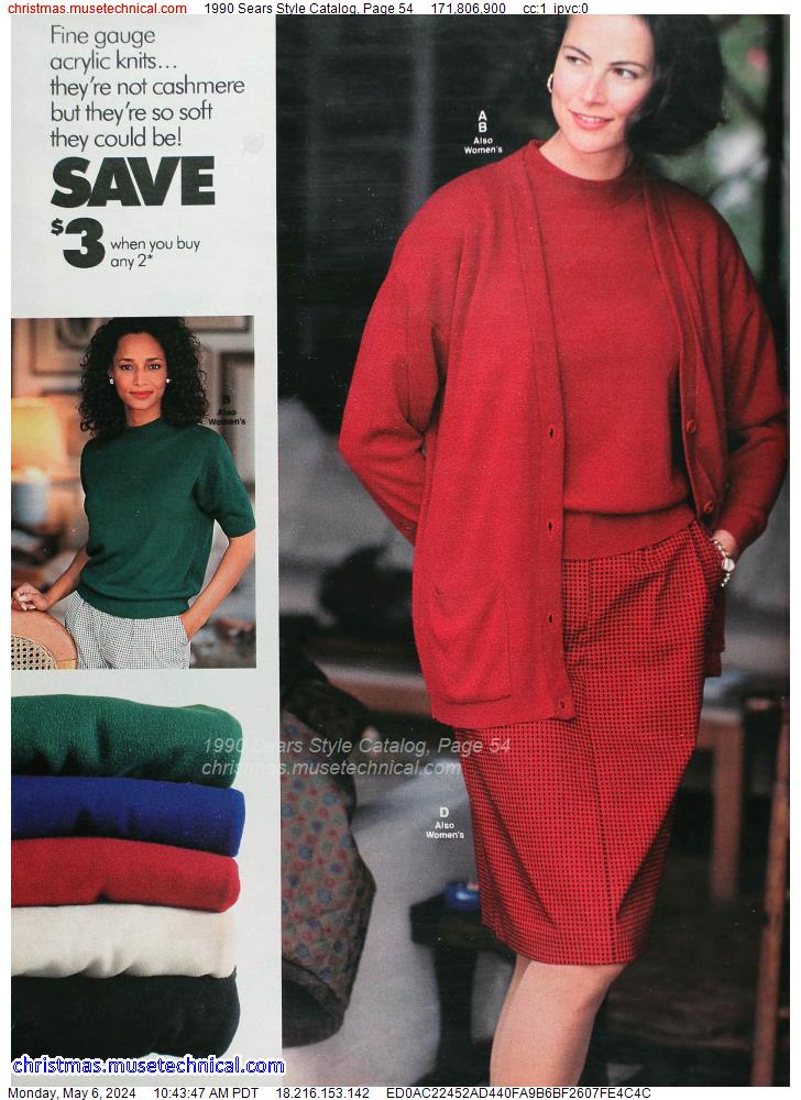1990 Sears Style Catalog, Page 54
