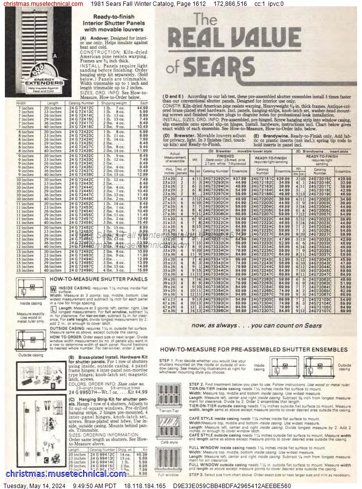 1981 Sears Fall Winter Catalog, Page 1612