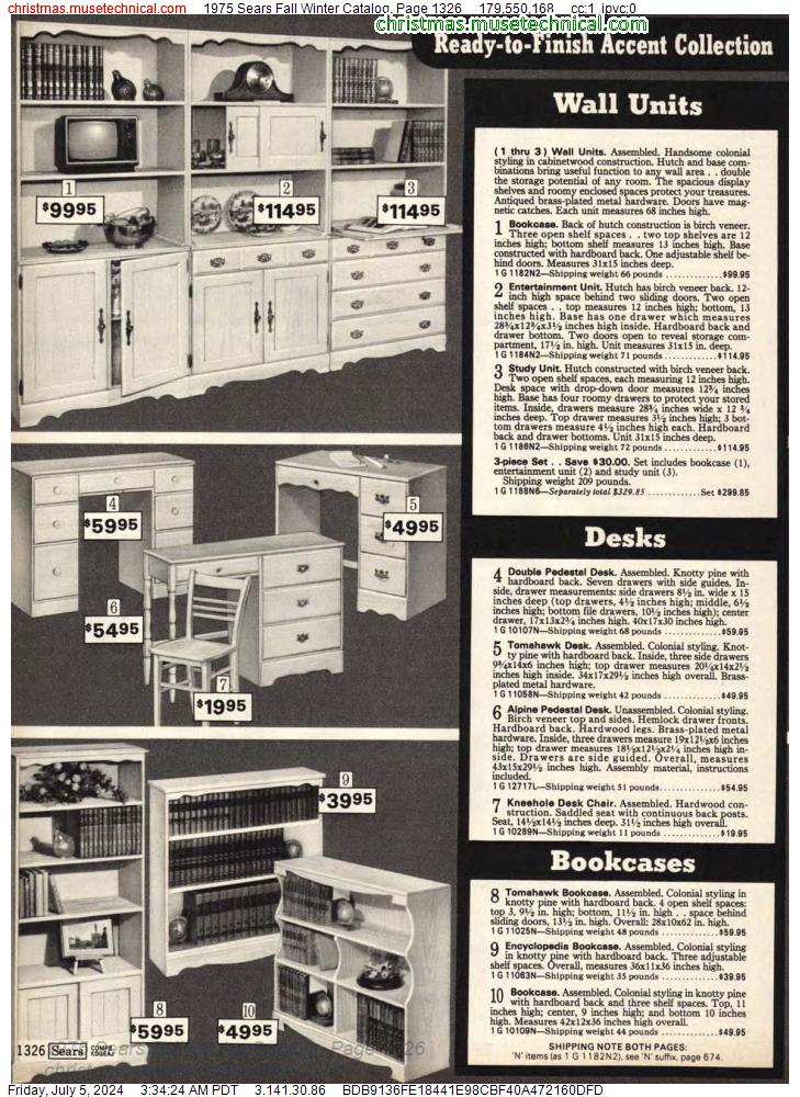 1975 Sears Fall Winter Catalog, Page 1326
