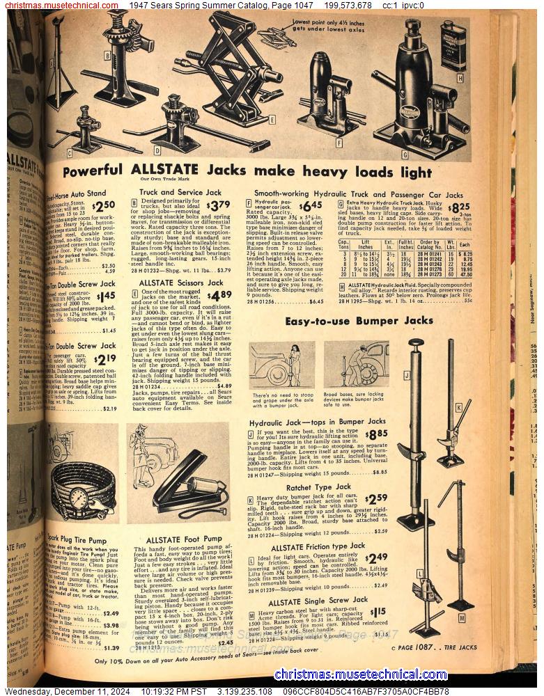 1947 Sears Spring Summer Catalog, Page 1047