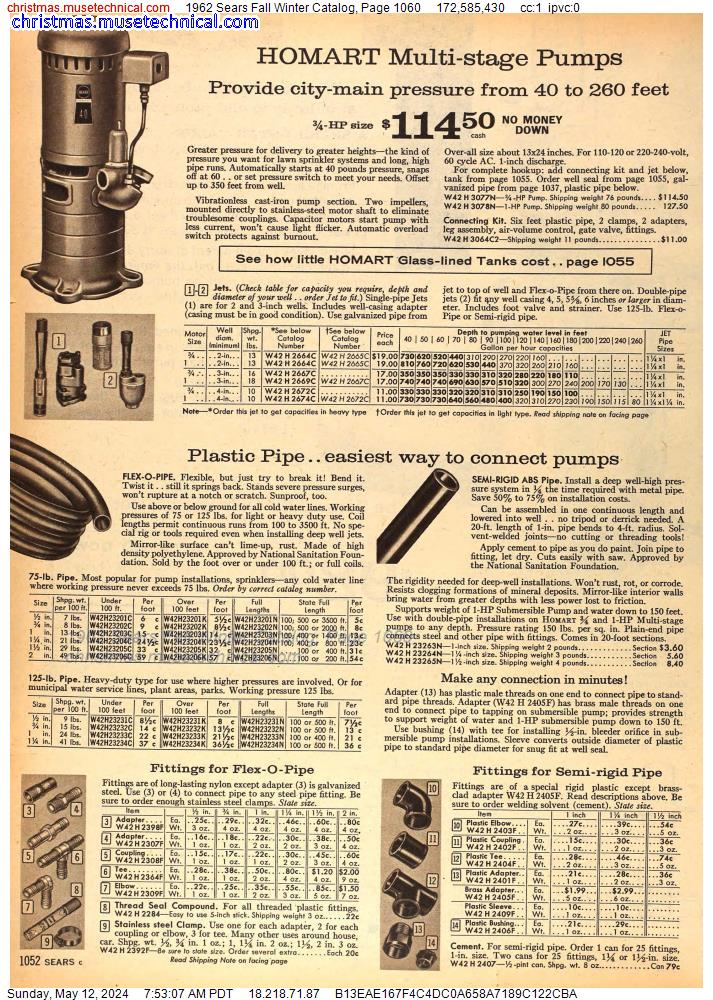 1962 Sears Fall Winter Catalog, Page 1060