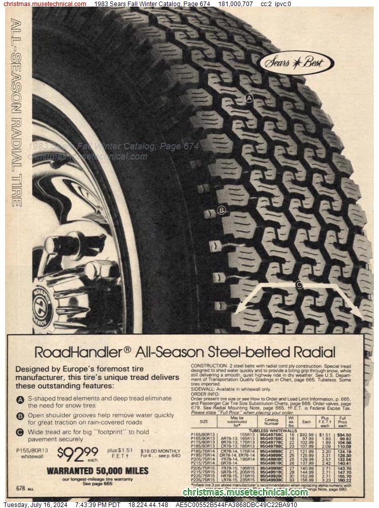 1983 Sears Fall Winter Catalog, Page 674