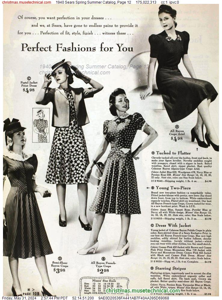 1940 Sears Spring Summer Catalog, Page 12