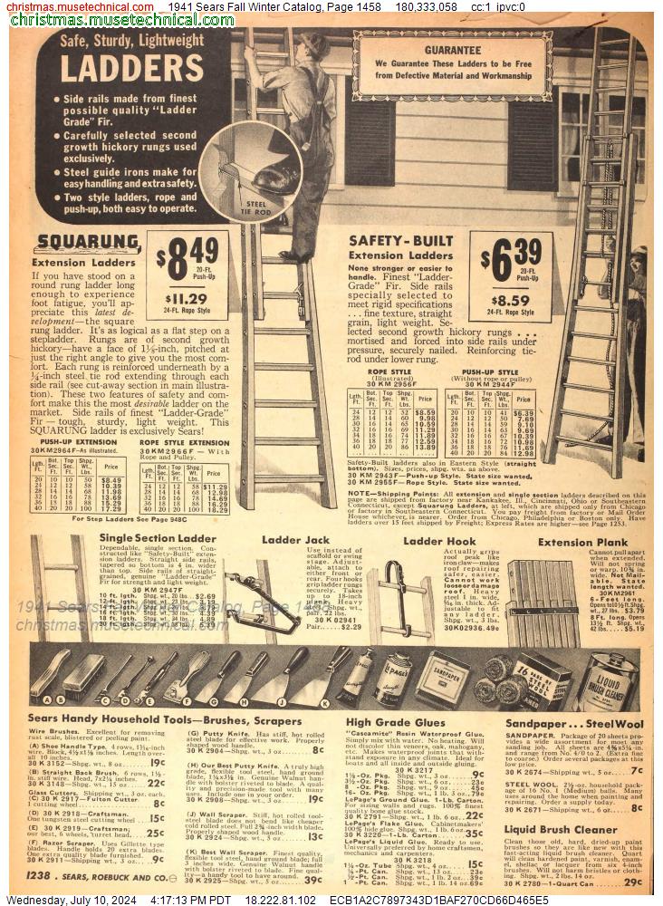 1941 Sears Fall Winter Catalog, Page 1458