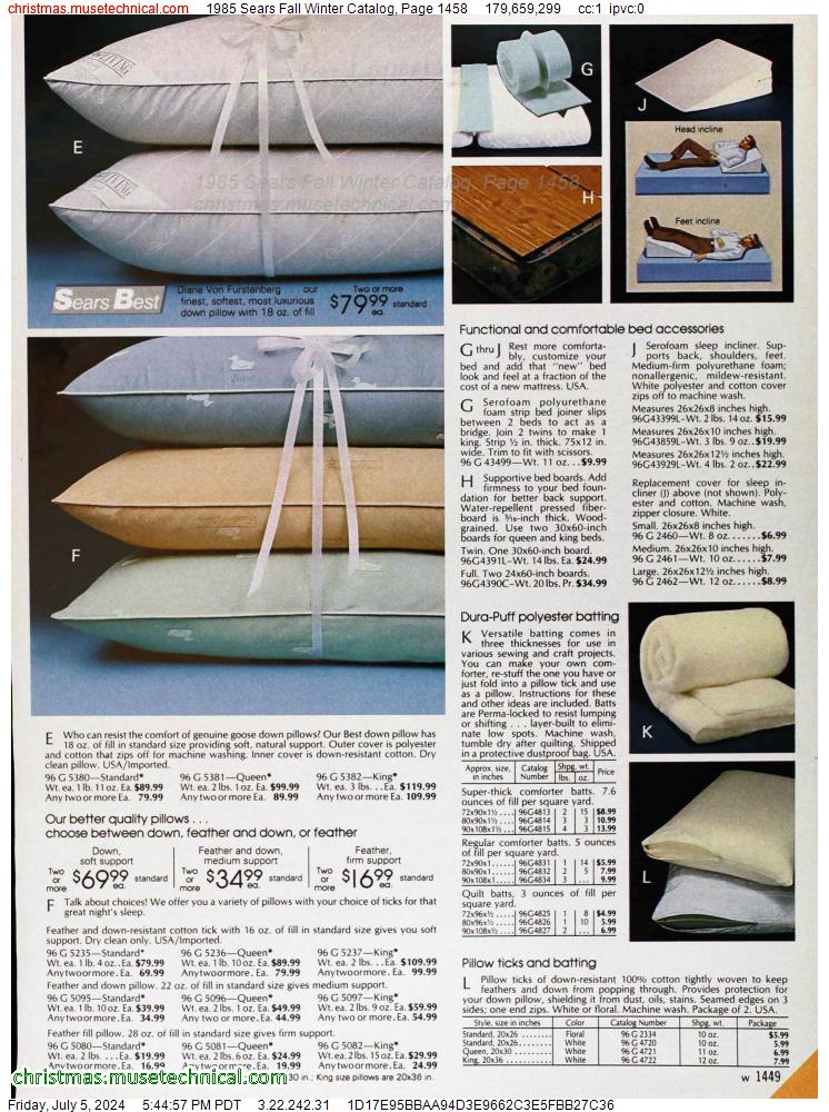 1985 Sears Fall Winter Catalog, Page 1458