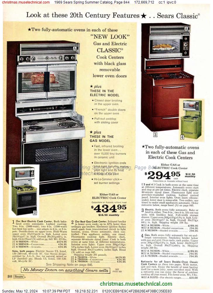 1969 Sears Spring Summer Catalog, Page 844