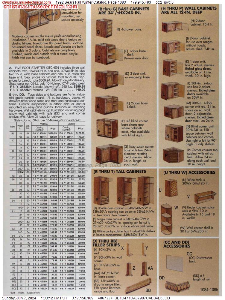 1992 Sears Fall Winter Catalog, Page 1083