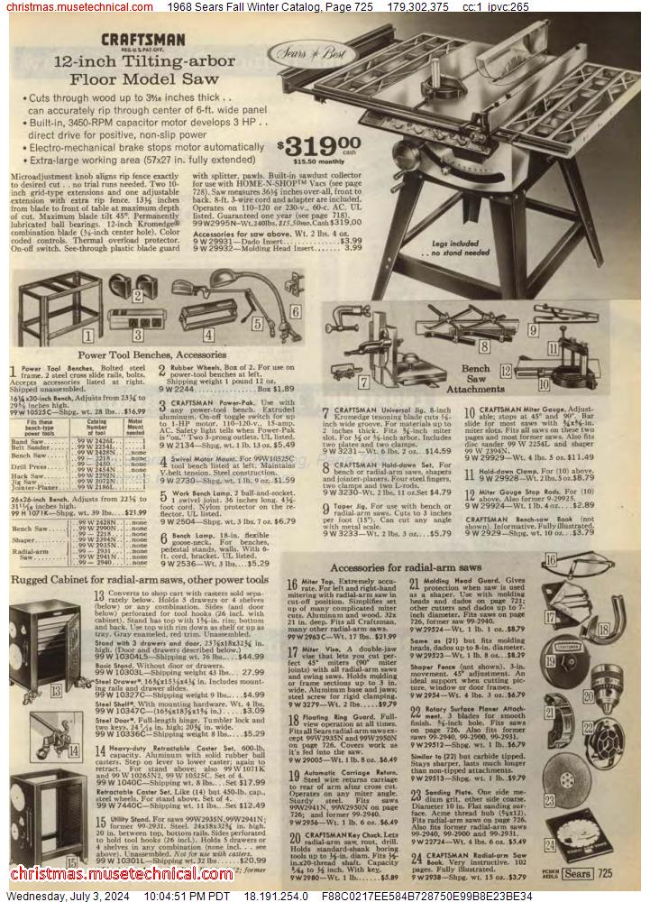 1968 Sears Fall Winter Catalog, Page 725