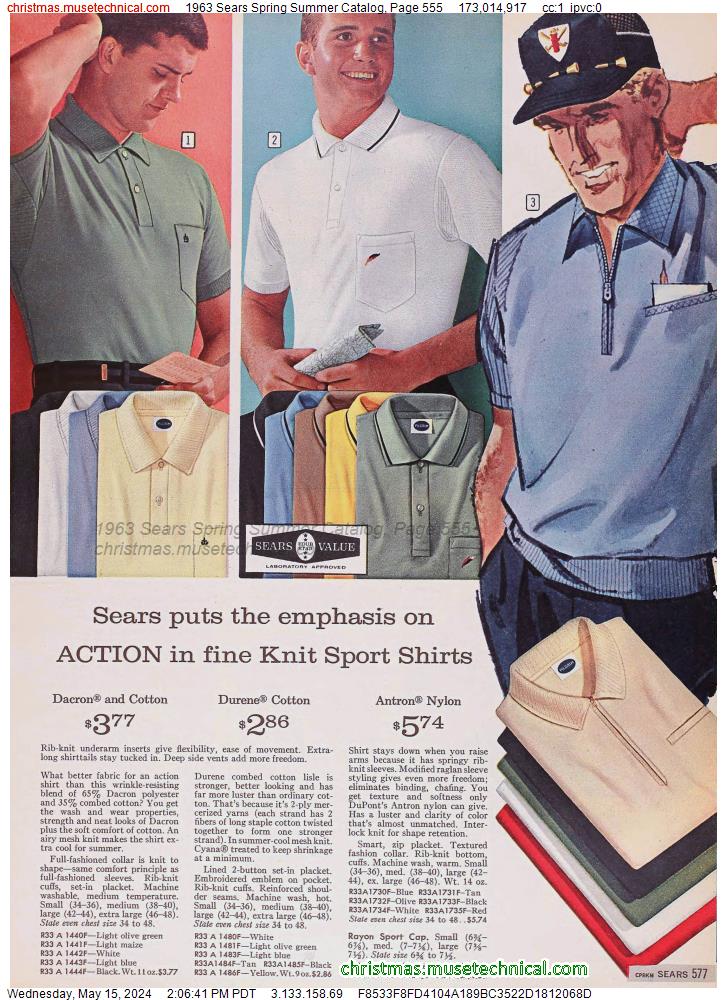 1963 Sears Spring Summer Catalog, Page 555