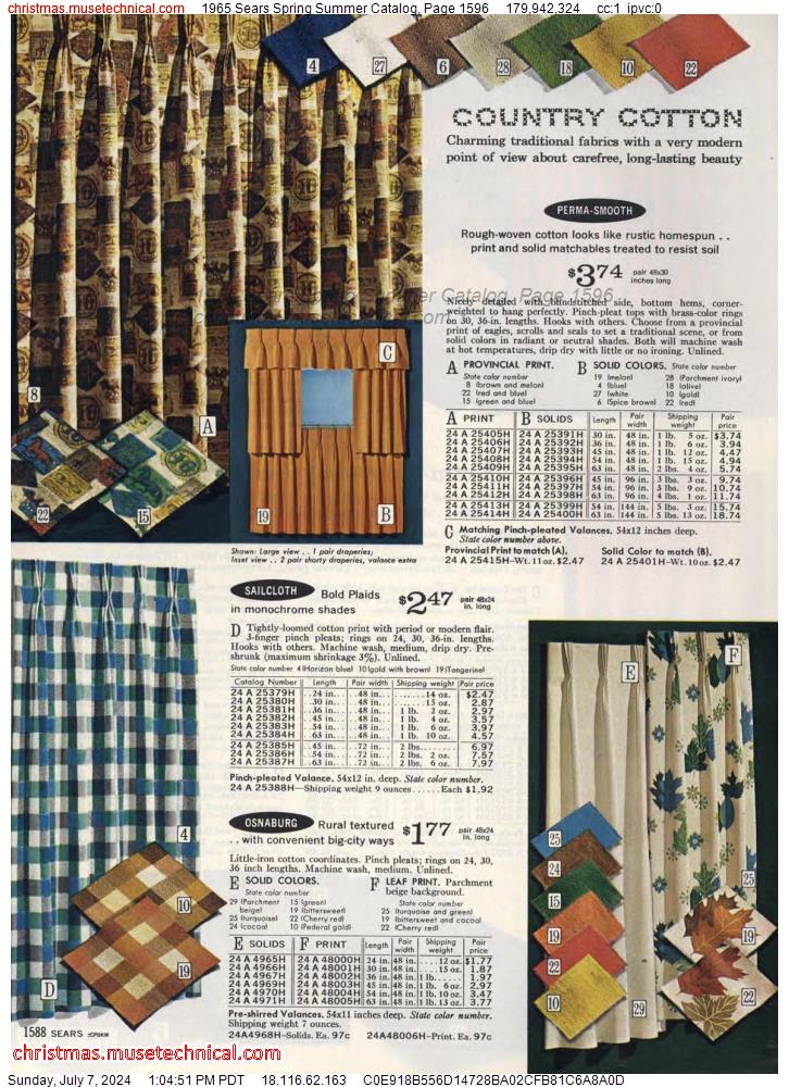 1965 Sears Spring Summer Catalog, Page 1596