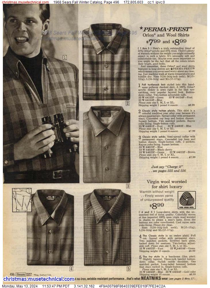 1968 Sears Fall Winter Catalog, Page 496