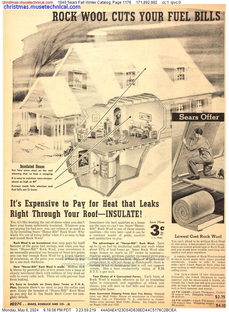 1940 Sears Fall Winter Catalog, Page 1176